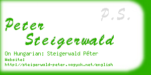 peter steigerwald business card